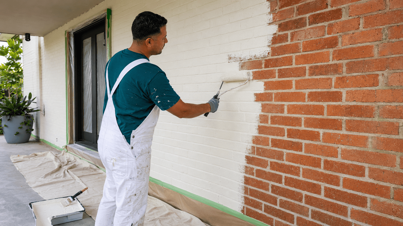 Servicio profesional de pintura de ladrillo