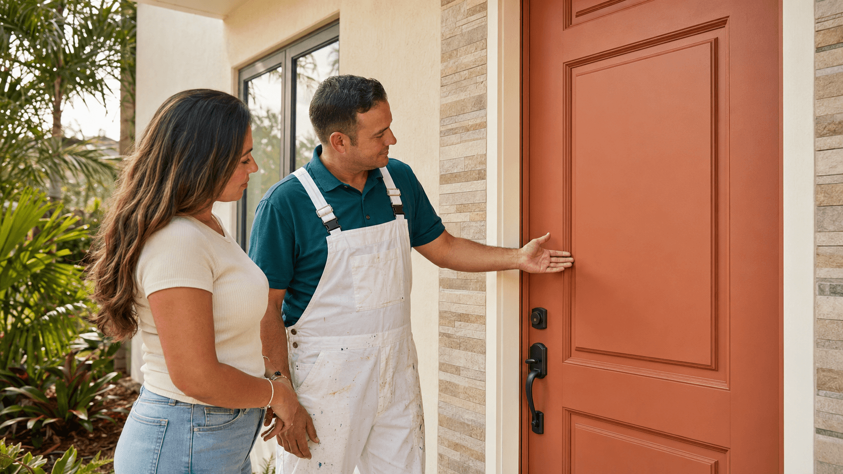 Professional door painting and refinishing