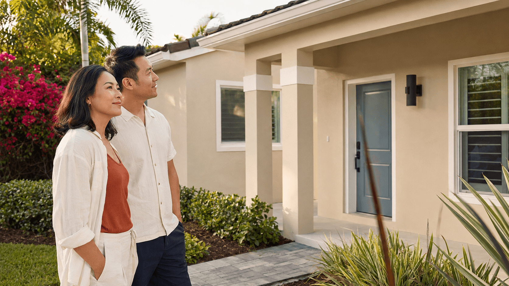 Professional exterior painting of a Miami-area home