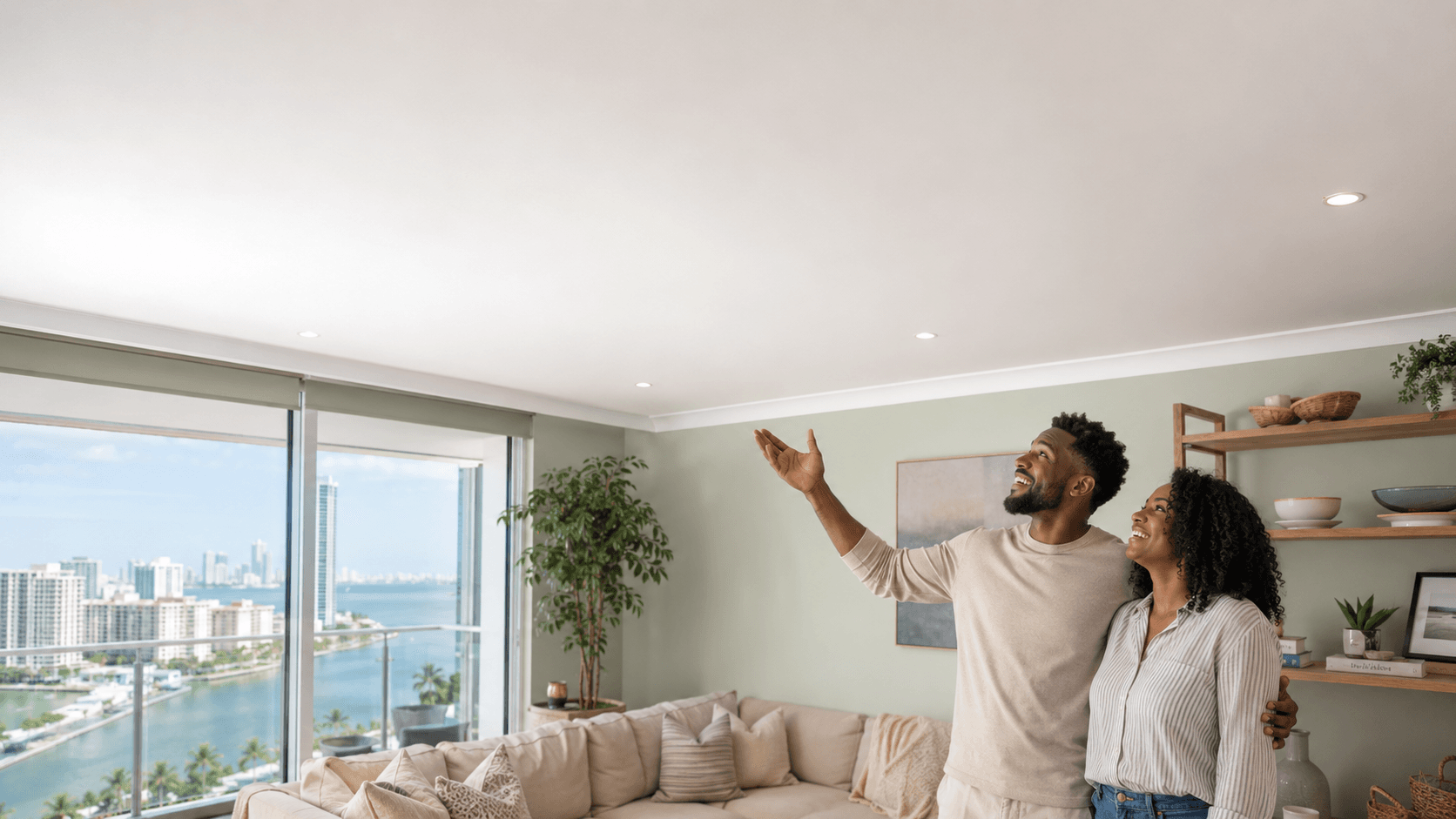 Professional popcorn ceiling removal in a protected room